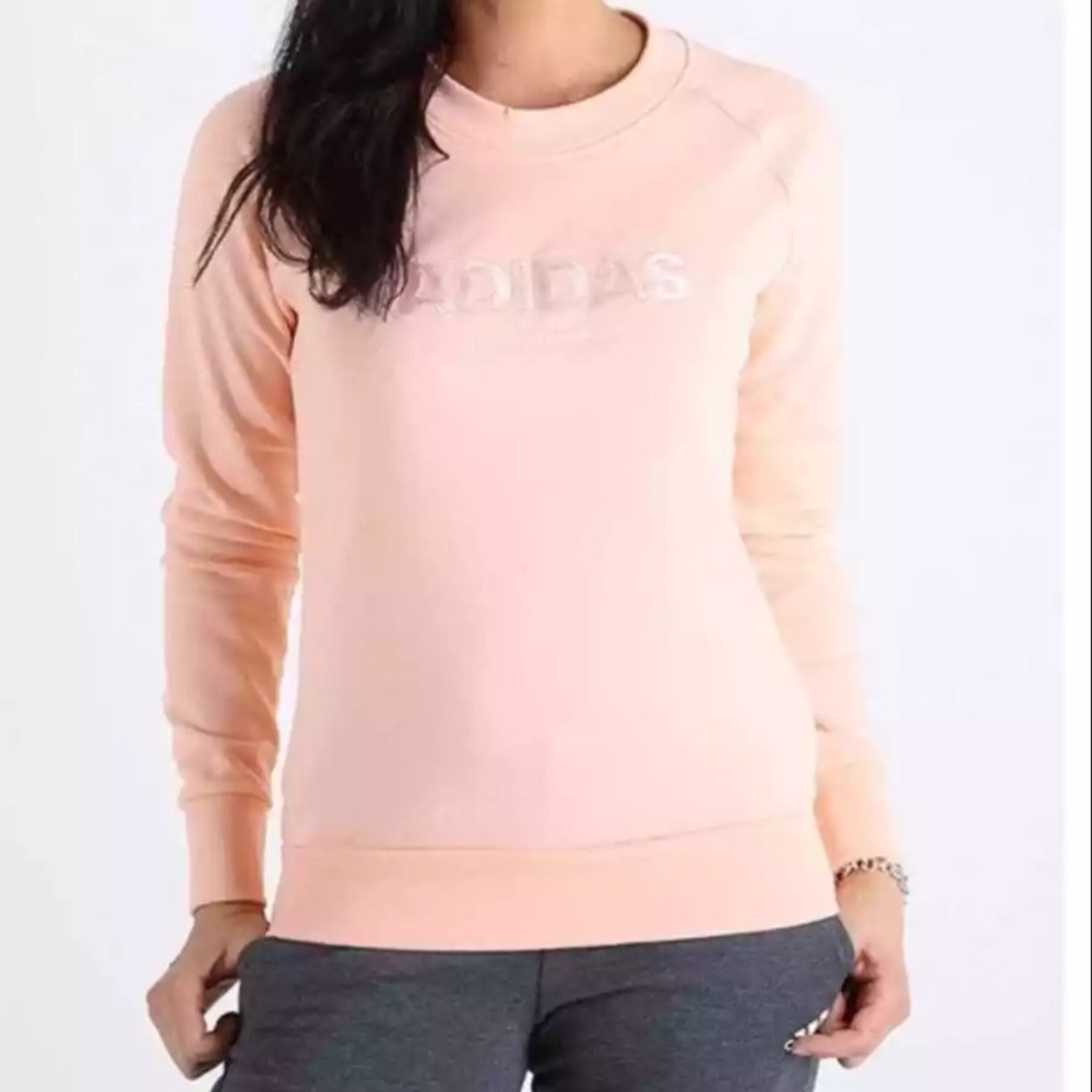 ADIDAS Essential Crew Sweatshirt‎ Peach Size Small
